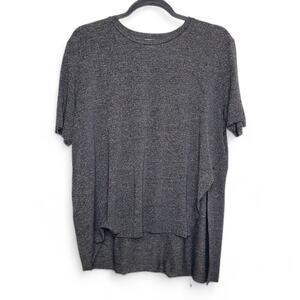 Wilfred Aritzia Women's Dark Heather Gray Raw Hem Tee Size S Split Sides Hi Lo